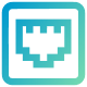 A network port symbol for monitoring open network ports